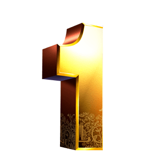 数字1毛笔质感png书法精致立体艺术字电脑端 手机端数字组合0-9红底