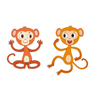 卡通手绘小猴