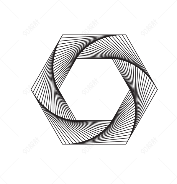 手绘黑色线条图形【免抠元素png】-90设计网