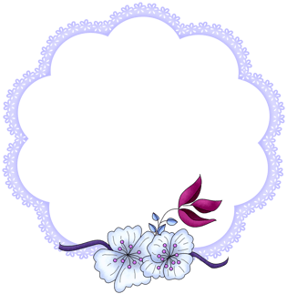 紫色清新花边花朵边框纹理