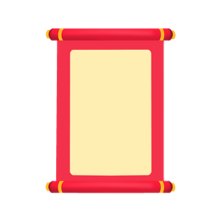 新年春节红色卷轴设计元素