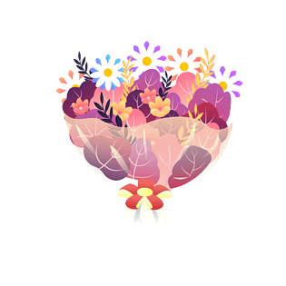 感恩节手绘鲜花设计元素