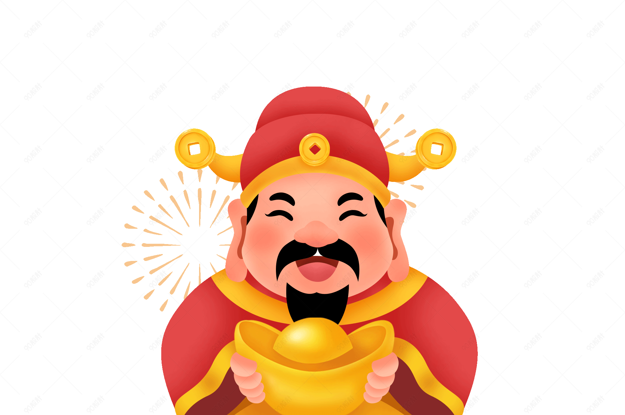 手绘财神元宝设计元素