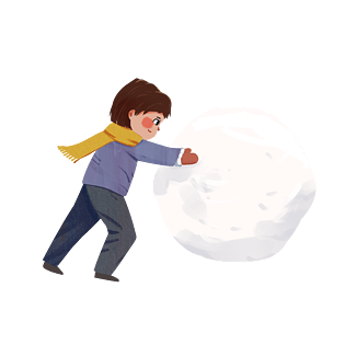 圣诞节雪人雪球插画