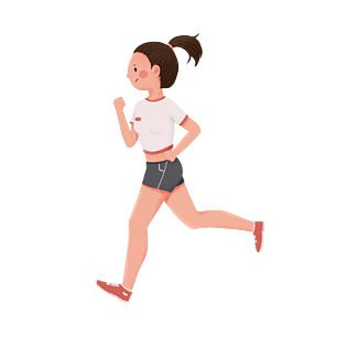 手绘卡通人物运动会女孩跑步设计元素