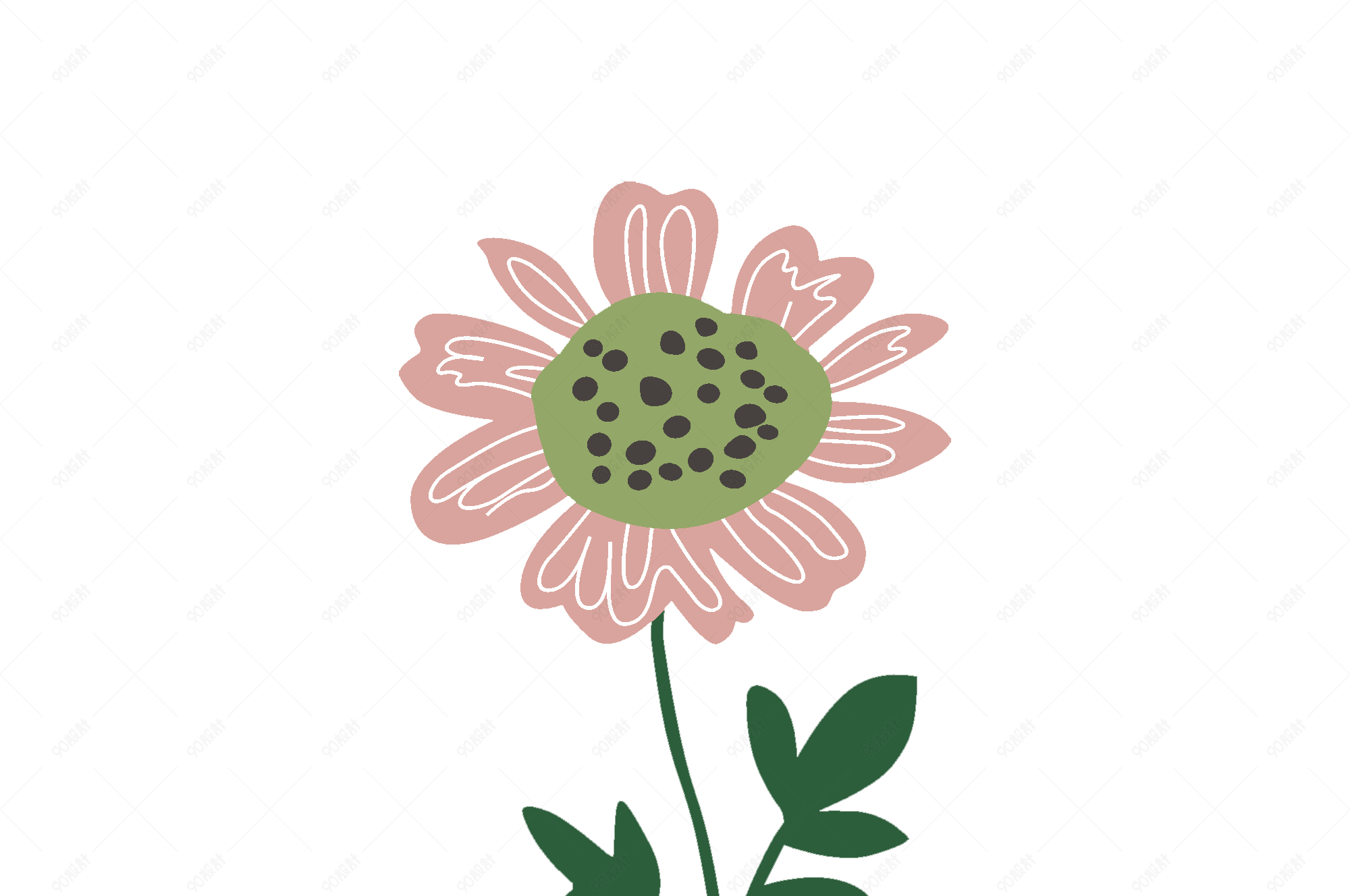 花卉植物清新手绘小花