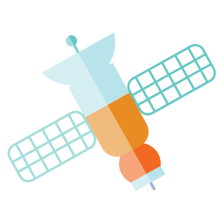 卫星卡通星空装饰素材