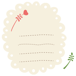 卡通手绘对话框花边心