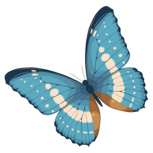 卡通动物美丽蝴蝶