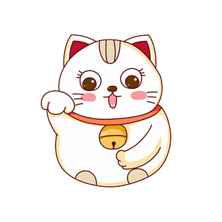 手绘萌吗猫可爱卡通招财猫