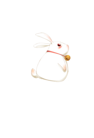 抬头仰望天空的兔子卡通插画