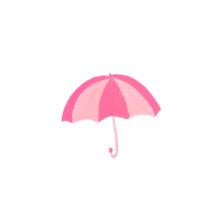 粉色手绘雨伞