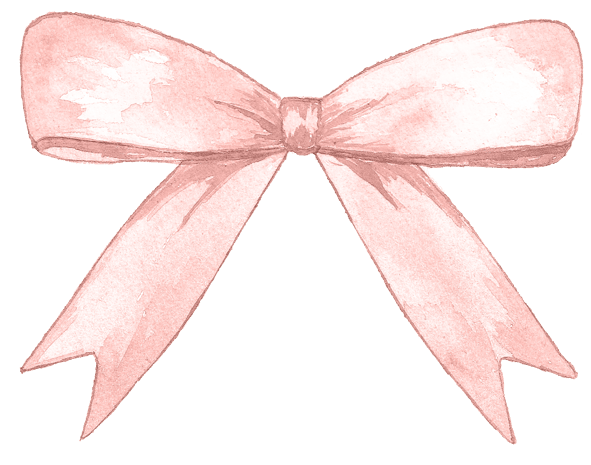 手绘水彩粉色蝴蝶结