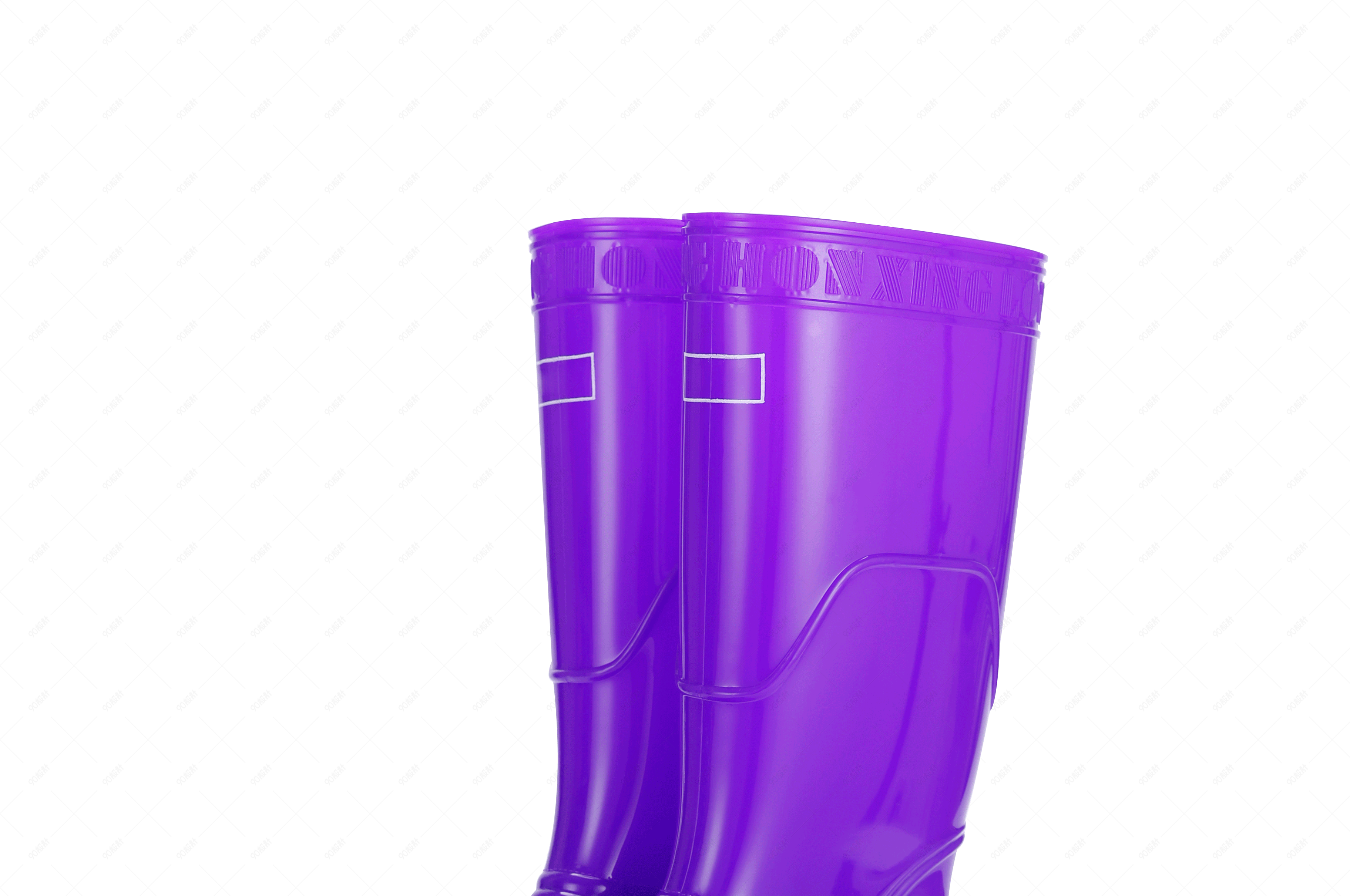 雨鞋胶鞋紫色果冻色高筒通用