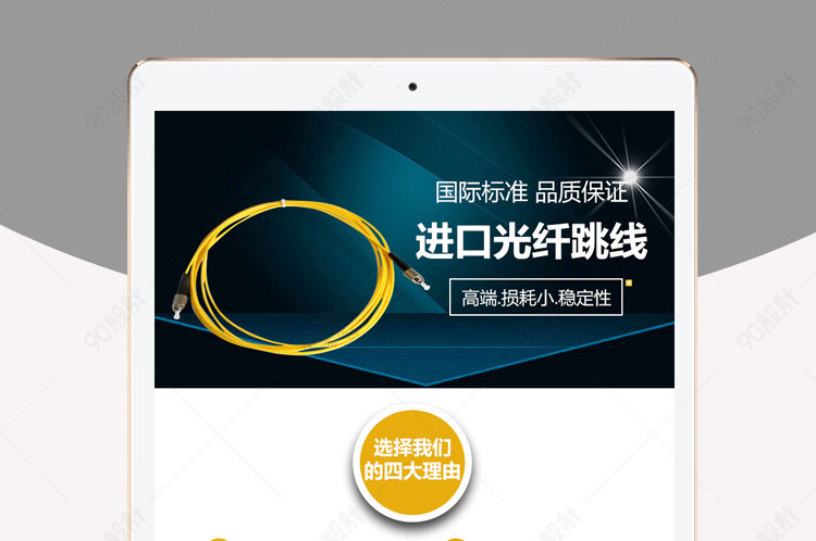 淘宝天猫高质进口光纤跳线 详情页psd模板