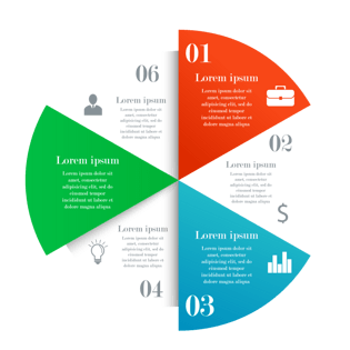 三色突出分类饼状图