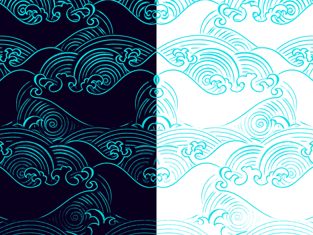 国画浪花pngpsd2000*2000抽象海浪pngpsd2000*2000蓝色曲线波浪背景