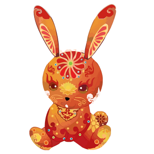 中国元素的兔子