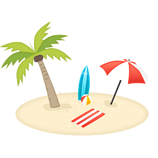 海滩遮阳伞卡通图片
