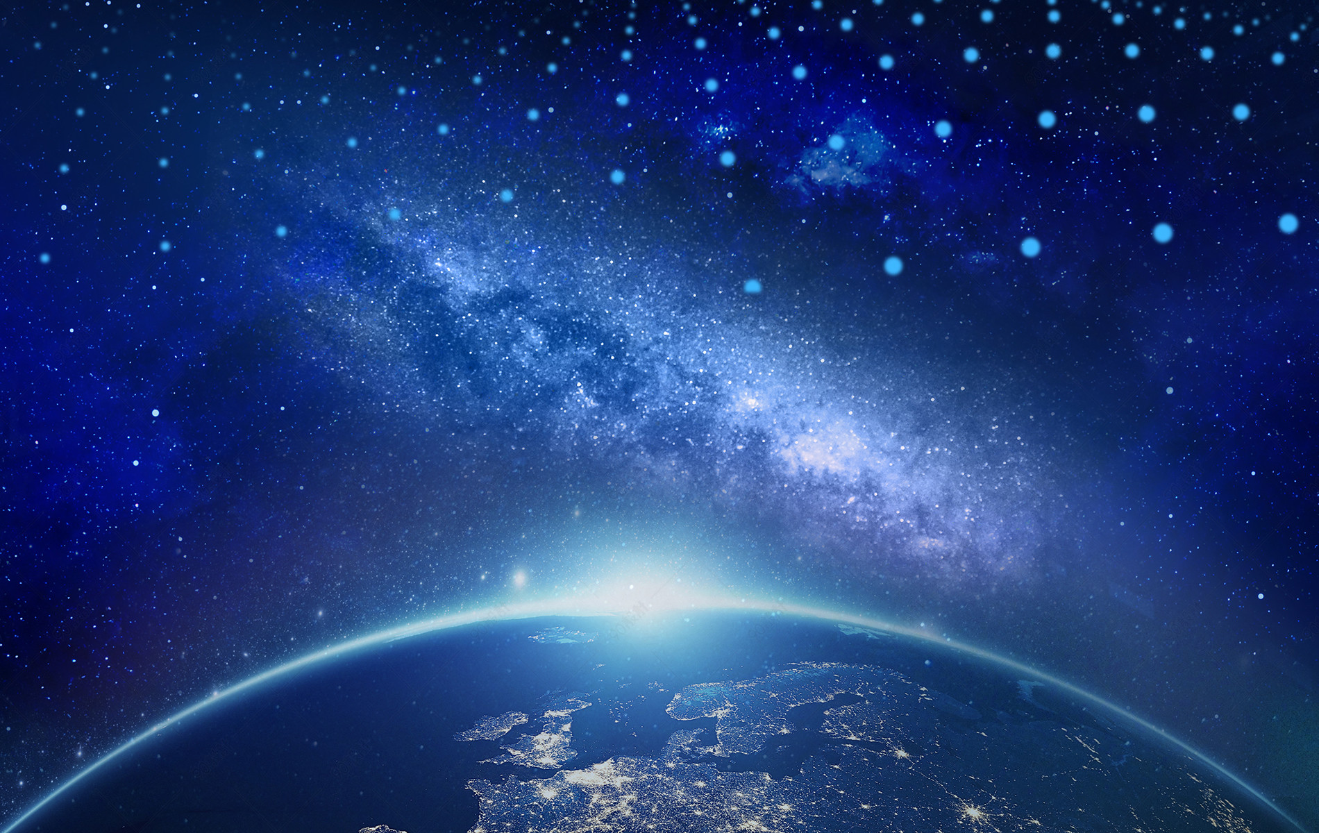 地球星空商务科技抽象海报背景图
