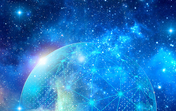 地球数码科技星空光效智能海报背景