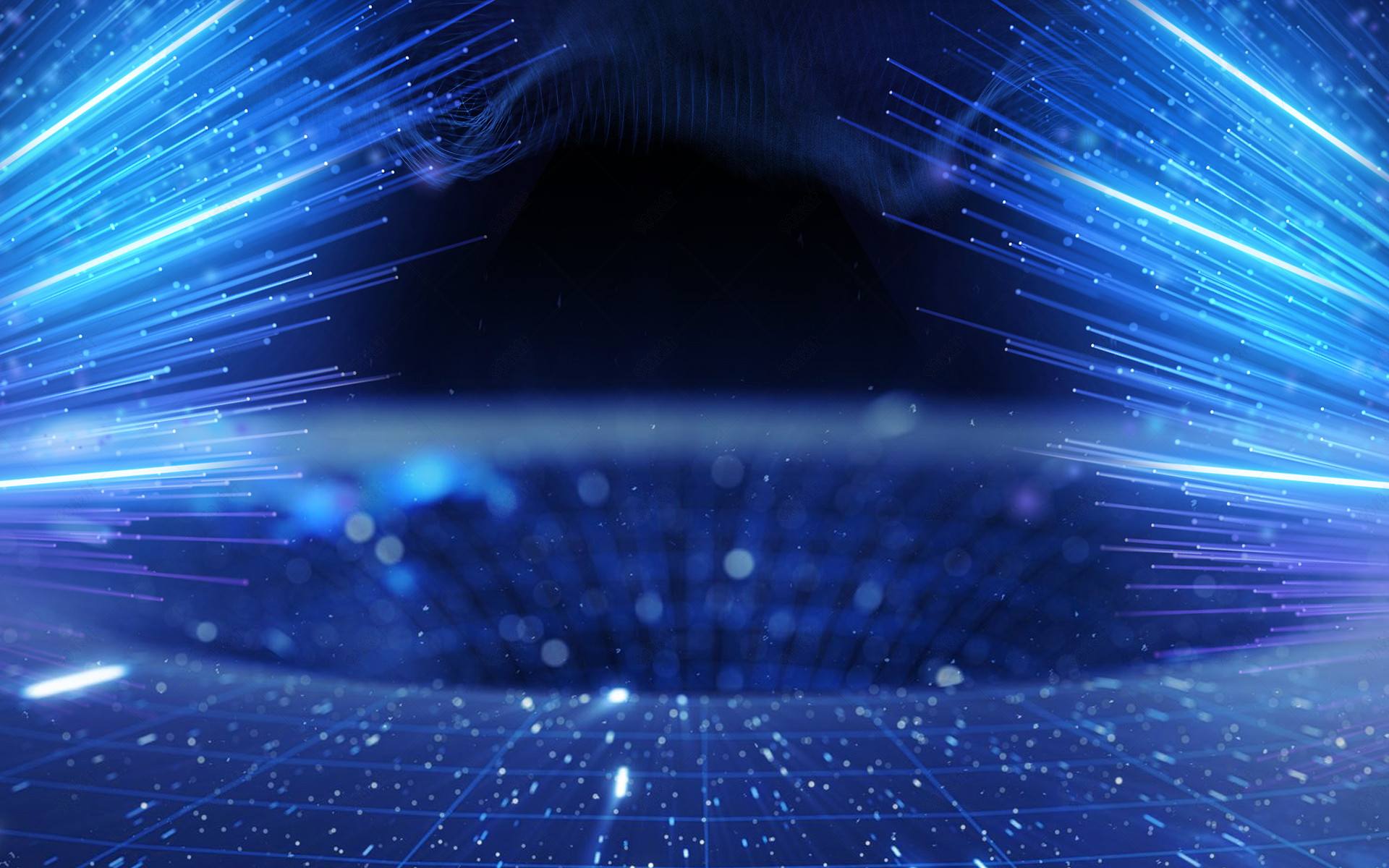 商务科技大气蓝色线条海报背景图设计