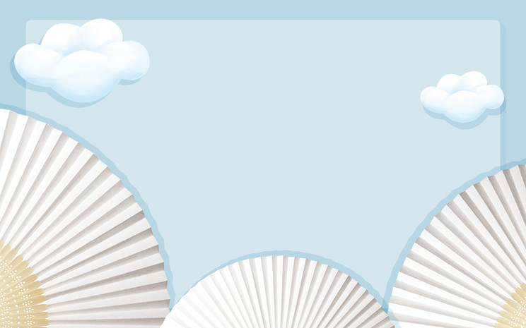 清新简约大气浅蓝色卡通手绘海报背景