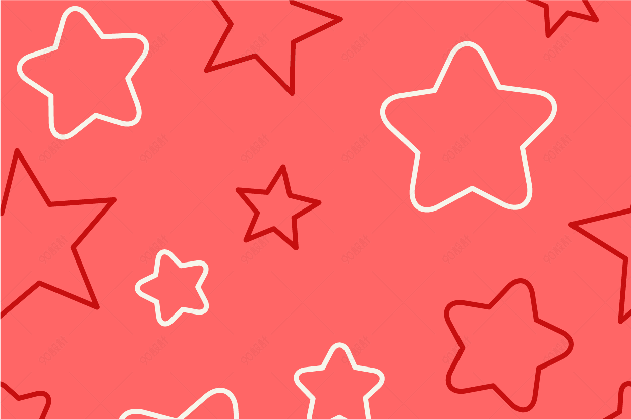 红色五角星花纹背景图