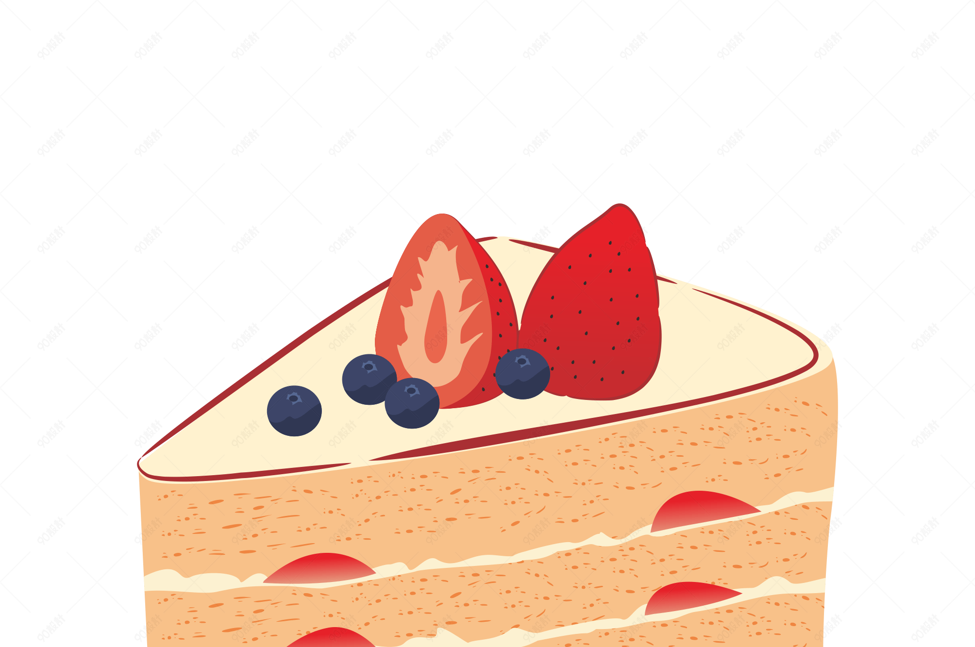 草莓蛋糕|插画|创作习作|贼可爱的鸭 - 原创作品 - 站酷 (ZCOOL)