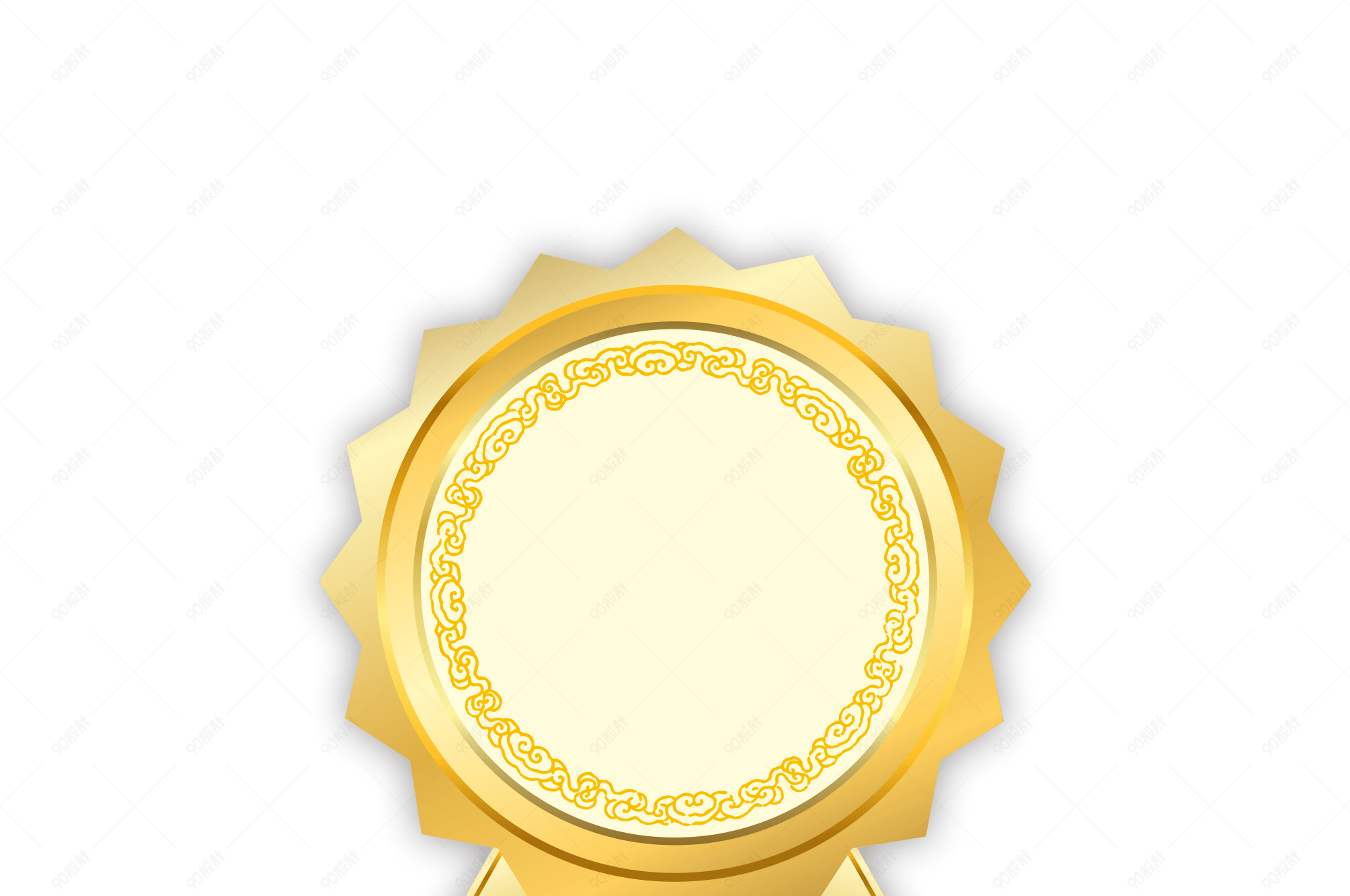 金色徽章金色丝带边框底纹