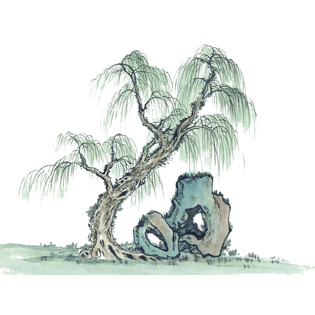 水墨柳树图片大全