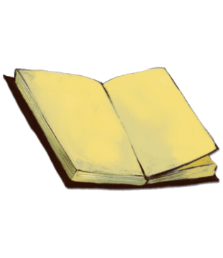 黄色书本卡通创意pngpsd2000*2000黄纸上的铅笔pngpsd2000*2000卡通