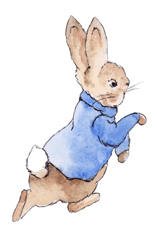 水彩复古兔子