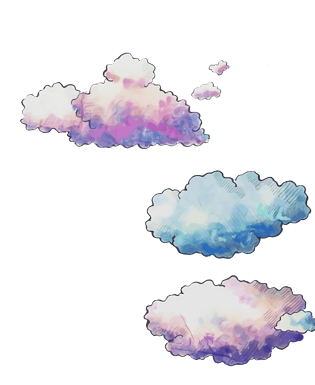 手绘彩色云