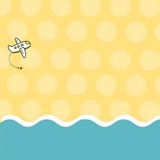 卡通飞机黄色点状背景图