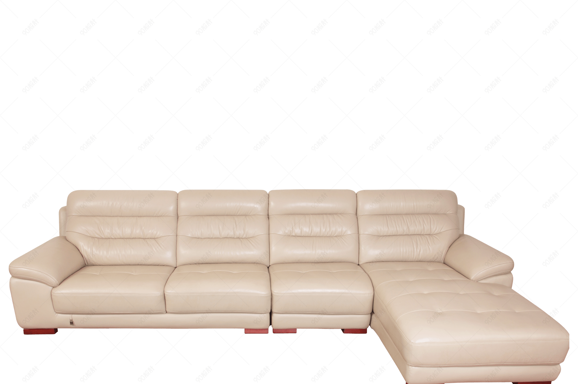 米白色真皮沙发png