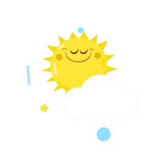 手绘矢量白云太阳公公元素