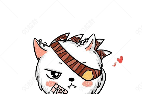 手绘卡通小狼独眼