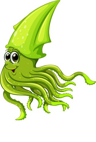 绿色卡通章鱼