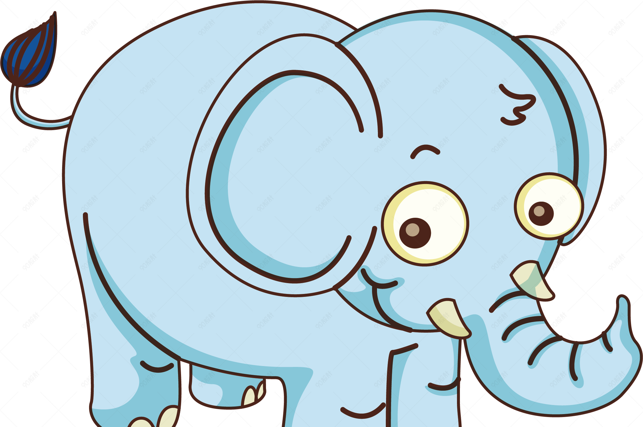 可爱蓝色的小象