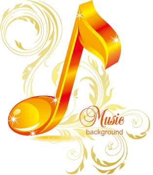 金色单体音符音乐花纹素材