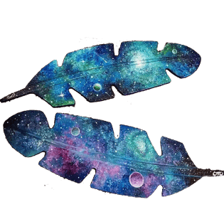 创意星空羽毛素材