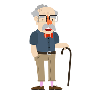 pngpsd2000*2000彩绘可爱老爷爷pngpsd2000*2000重阳节老爷爷手绘图