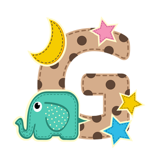 可爱卡通夜晚玩具字母g