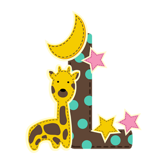 可爱卡通夜晚玩具字母l