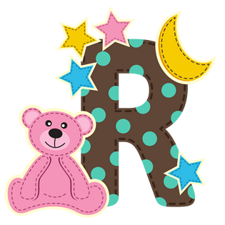 可爱卡通夜晚玩具字母r