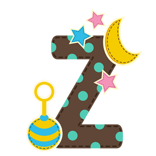 可爱卡通夜晚玩具字母z