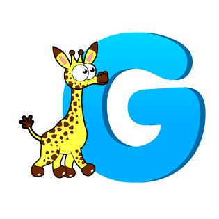 卡通动物字母g