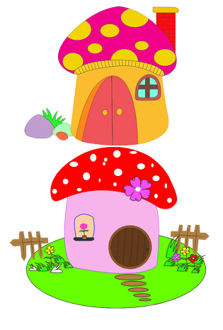 蘑菇房子卡通