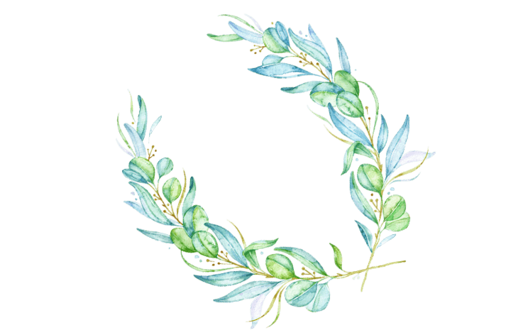 绿色橄榄枝花边